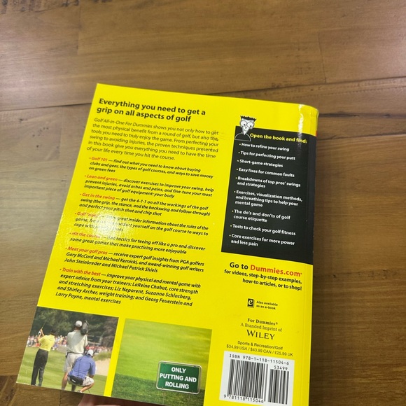 Golf All-in-One For Dummies Book - Yellow and Black - Picture 3 of 3